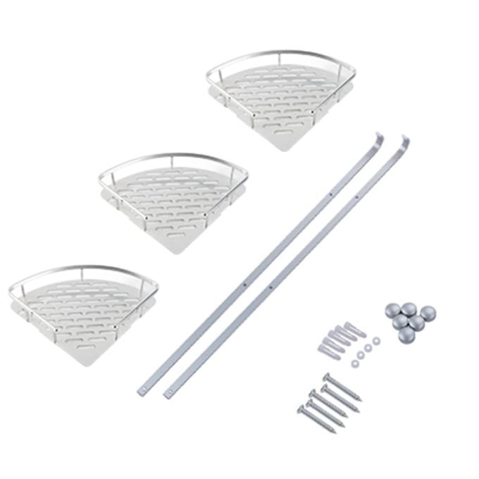 Driehoekig Doucherek Badkamer Muur Hoekrek Opbergorganizer Houder Black white