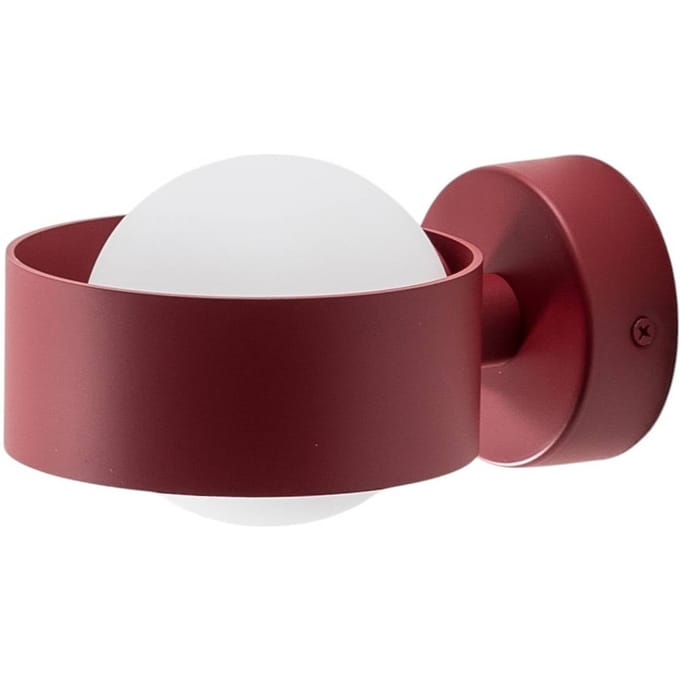 Argon Wandlamp Mado van glas en staal, rood