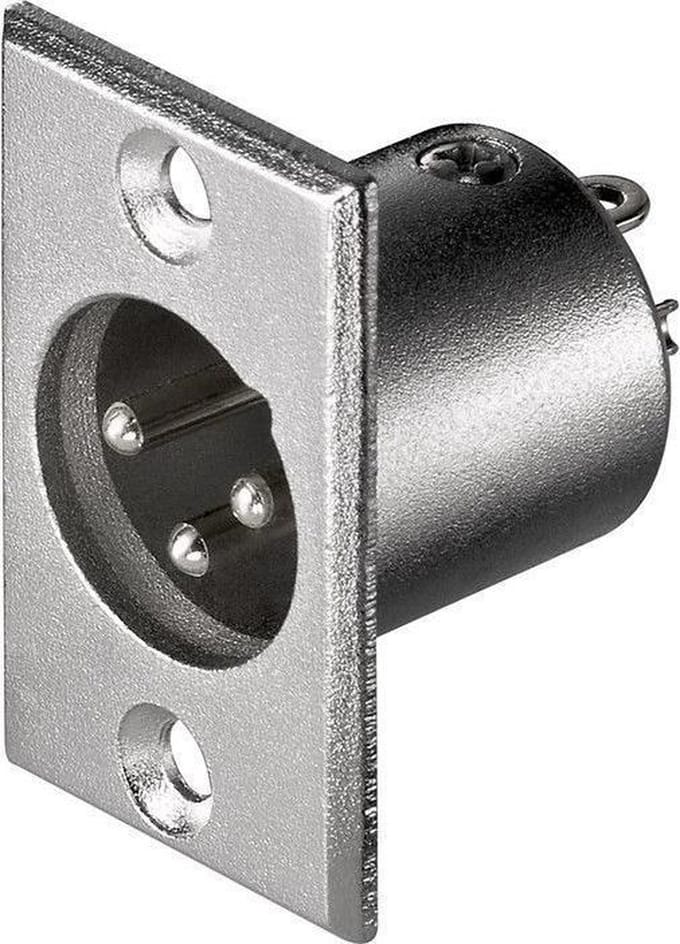 XLR 3-pins (m) inbouw connector / grijs