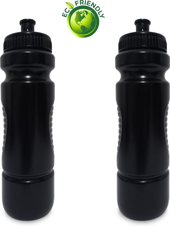 Waterfles 850ml x2 Zwart Bidon - Kinderen/volwassenen
