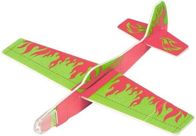 Werpvliegtuig Glow in the Dark - Groen/Rood