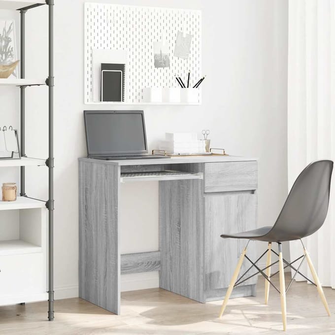 vidaXL - Bureau - 86x49x76 - cm - spaanplaat - grijs - sonoma