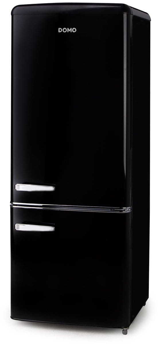 DOMO DO91706R Retro Koel-Vriescombinatie - Energieklasse D - 191 L - Zwart