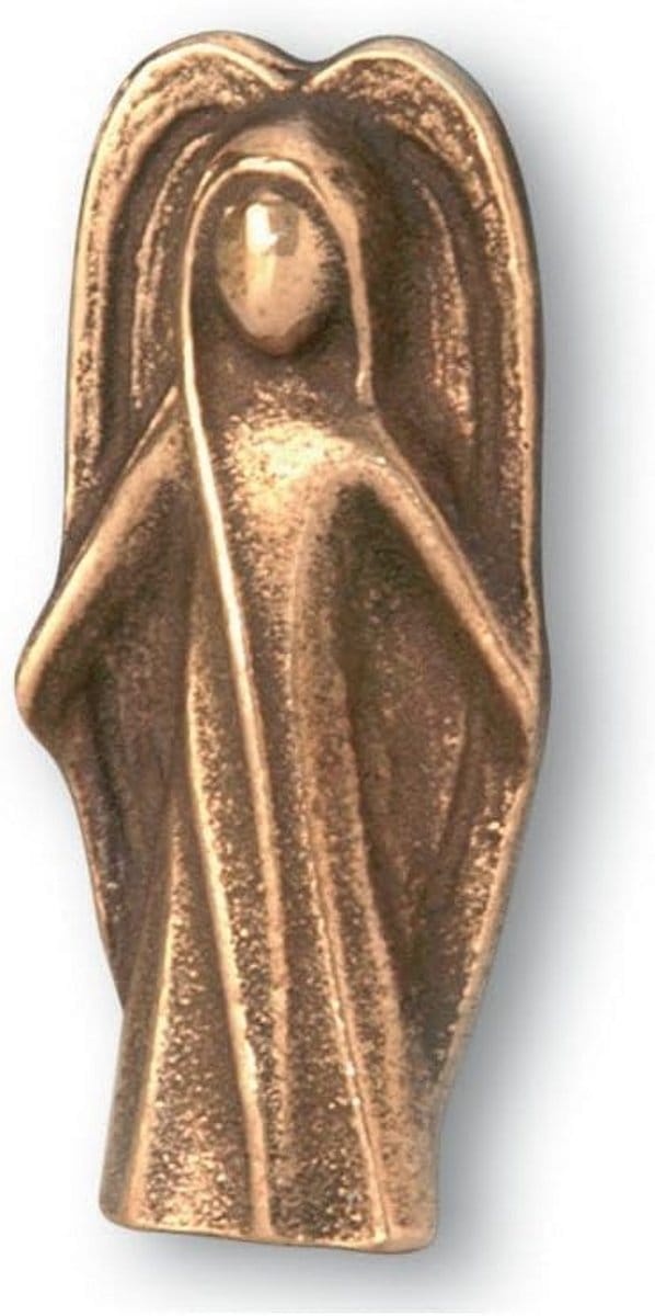 Bronzen Beschermengel Cadeau - Klein Geluksengeltje van Massief Brons 5,5 cm