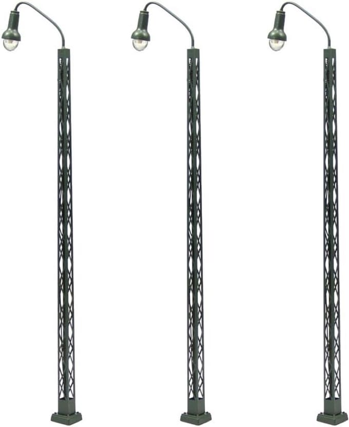 3-Pack Modelspoor Verlichting Rooster Mastlampen Schaal H0 (1:87)
