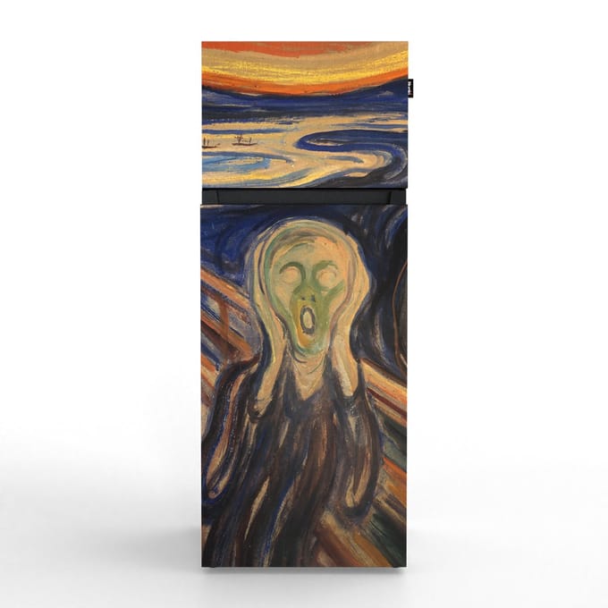 NUNKI MEDIUM-FMUN / Dubbel-Deurs Koelkast, E Klasse, 206l, Edvard Munch - De Schreeuw, Satin (FRONT only)