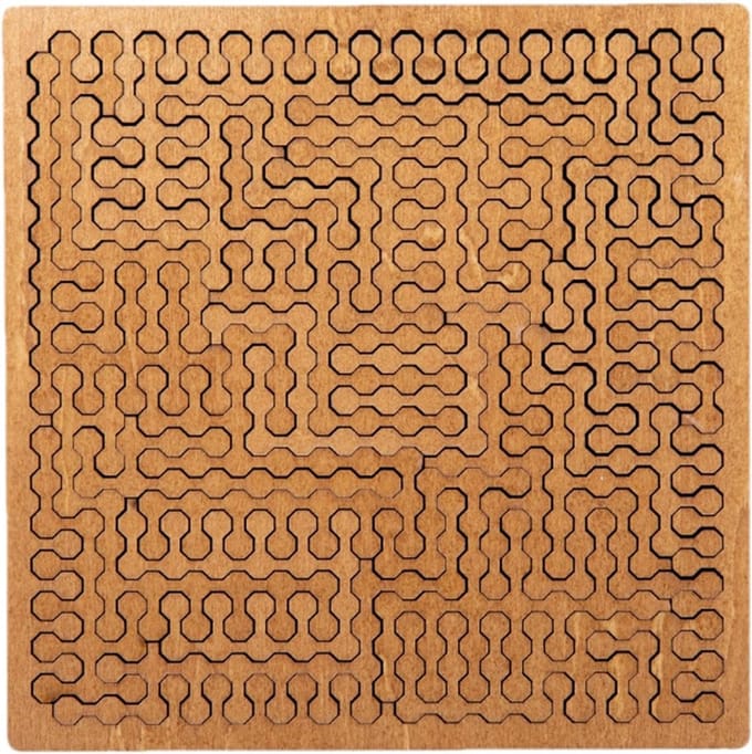 Houten Puzzelplank - Puzzelpatroon Sets - Ontspanning Thuis - Educatief Leerspel - 14 x 12 cm