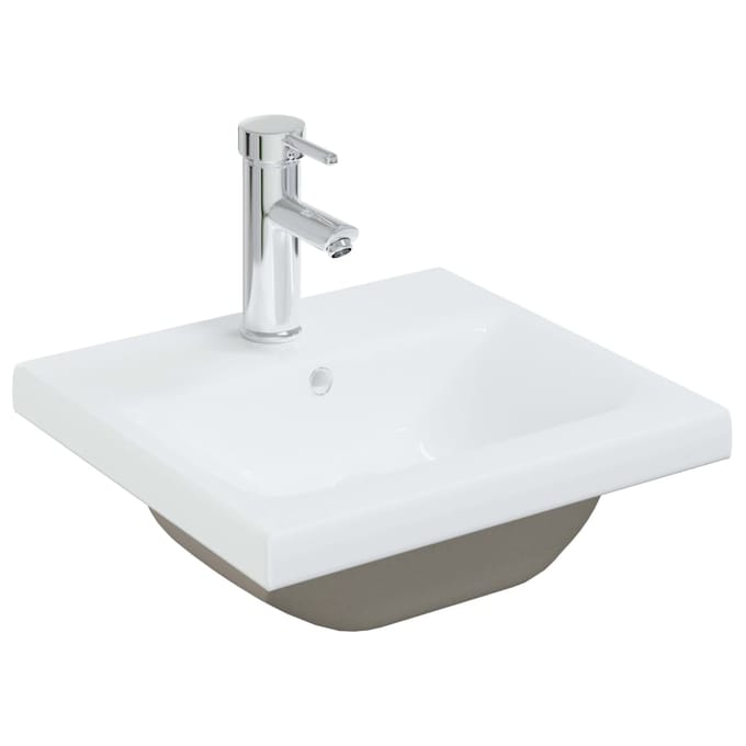 vidaXL - Inbouwwastafel - met - kraan - 42x39x18 - cm - keramiek - wit