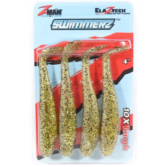 Zman Soft Lure SwimmerZ 4 Inch 4/Pack Golden Boy (7944) red