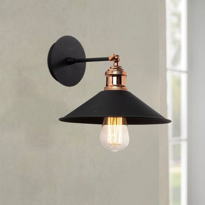 Berceste Wandlamp | IJZEREN BEHUIZING | Zwart - Asir Group - Wandlampen - Zwart - Metaal - Wandlampen -