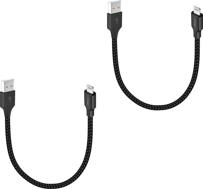 Usb Kabel geschikt voor iPhone 14 t/m 7 - 30cm kort - Stevig