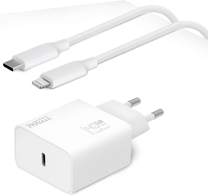 Oplader geschikt voor iPhone - Usb C naar Lightning Kabel 1 Meter + 40w usb C Power Adapter - Set