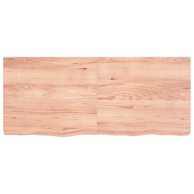 vidaXL - Wandschap - 140x60x(2-6)cm - behandeld - massief - eikenhout - lichtbruin