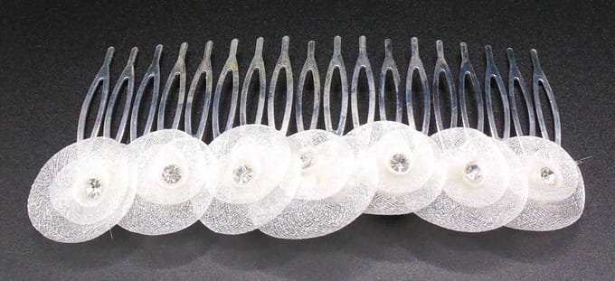 Zijkam zilver roosjes met strass punten