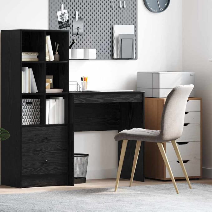 vidaXL - Bureau - Zwart - Eiken - 70 - x - 40 - x - 76 - cm