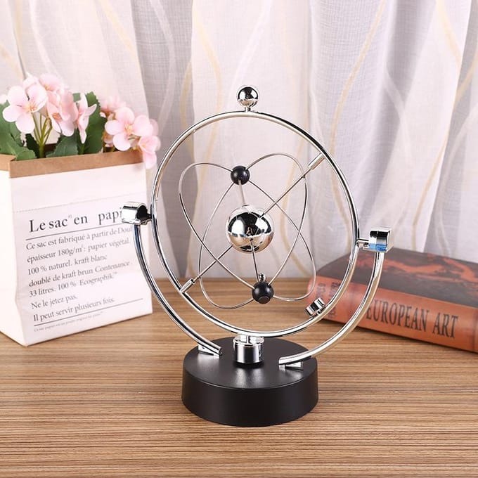 Hemelse Orbitale Asteroïde Rotatie Eeuwige Beweging Schommeling - Newton Pendulum Model Kantoor Bureau Decor Kinetic Wereldbol Speelgoed gray