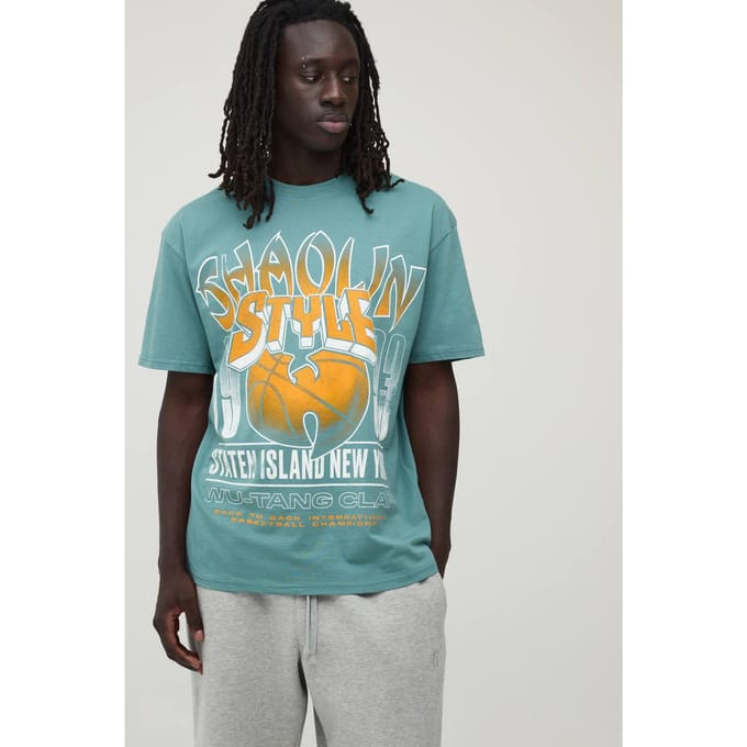 Oversized Wu-tang Ny Kentekenplaat Print T-shirt | Forest | Size Medium