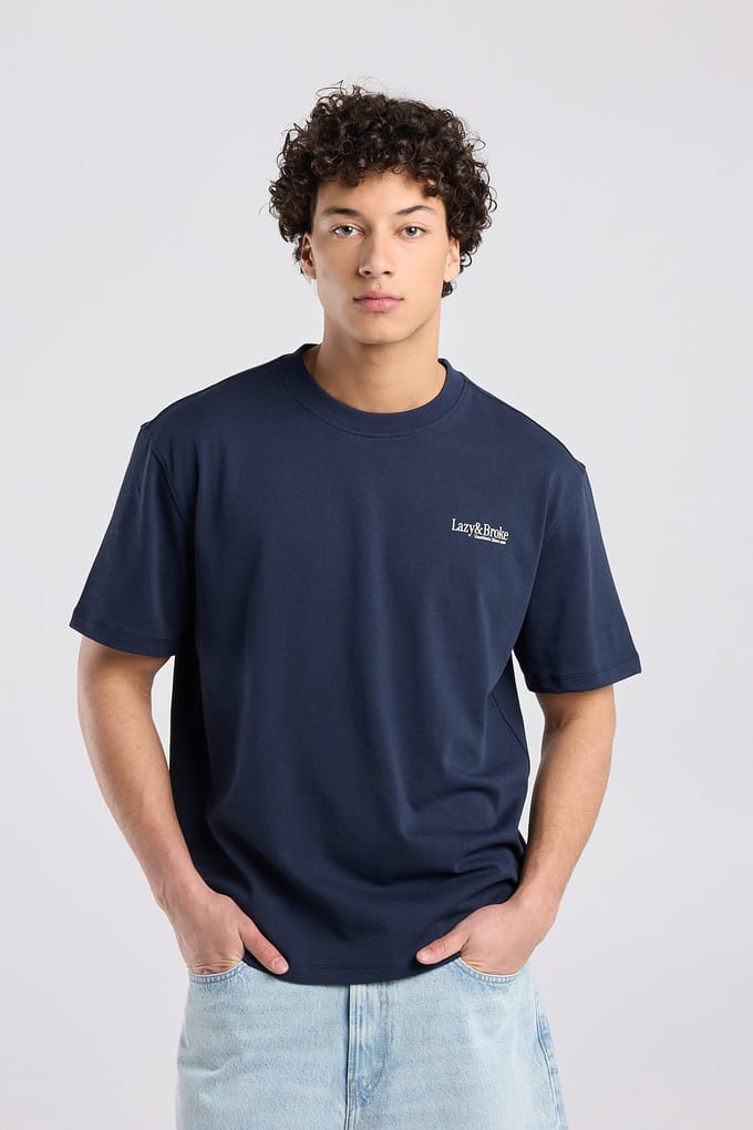 America Today Emre Dark Blue Taglia: S | Magliette basic Outlet | Uomo | Blu