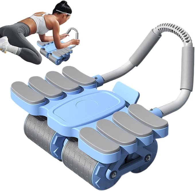 Buikspierwiel - AB Roller - Core Training - Automatische Rem - 42 cm - Blauw