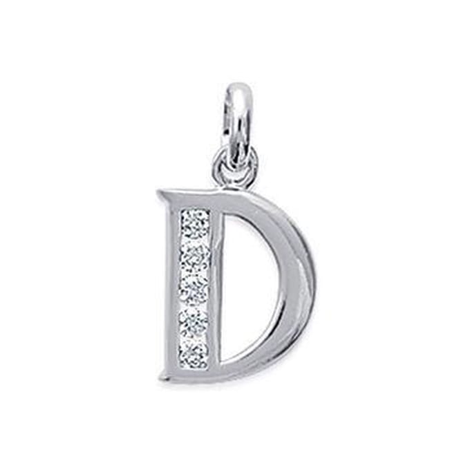 Blinx Jewels Zilveren Hanger Letter D Steentjes