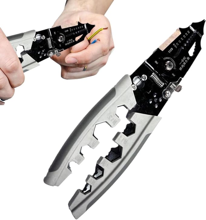 Elektrische Striptang - Multifunctionele Tang - Draden Strippen - Ergonomisch Ontwerp - 1 meter - Zilver