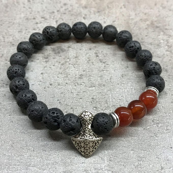 Lavastenen armband - Bijlkop Carneool