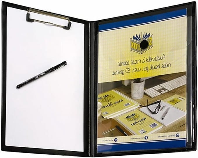 Klemmap Invoegen - Documenthouder - Documenten Organiseren - Met Klittenbandsluiting - 10x8x8 cm - Zwart