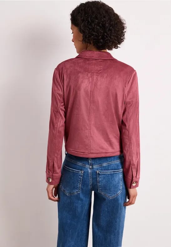Velours jack met knoopsluiting