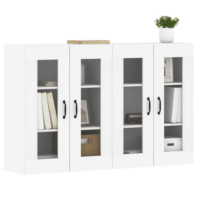 vidaXL - Hangkasten - 2 - st - bewerkt - hout - wit