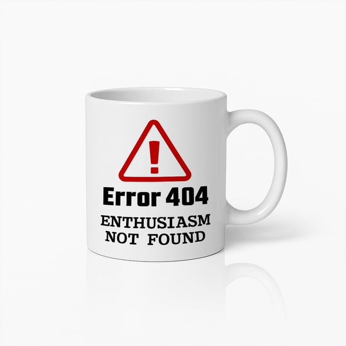 Error 404 Mok 330ml – Grappige Geek Koffiebeker Cadeau voor Programmeurs, Gamers & Kantoorhumor