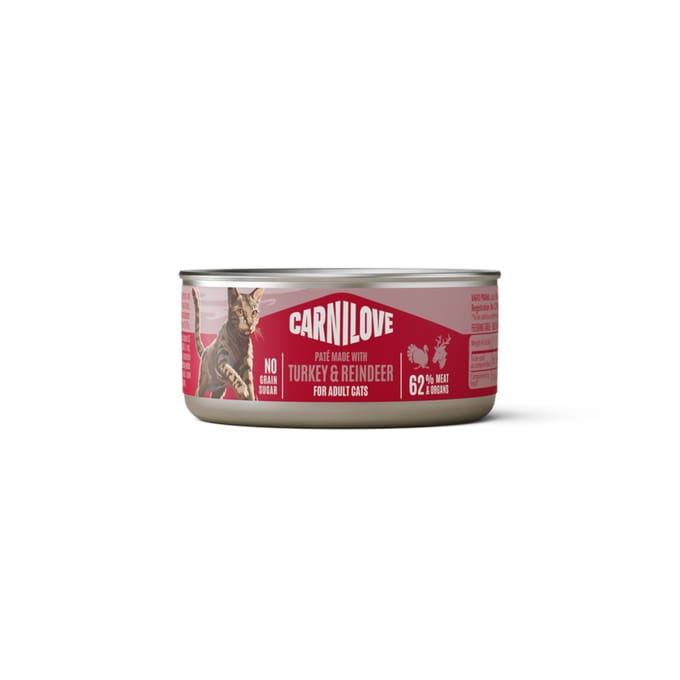 6x 100g Carnilove Cat Paté Kalkoen & Rendier Kattenvoer nat