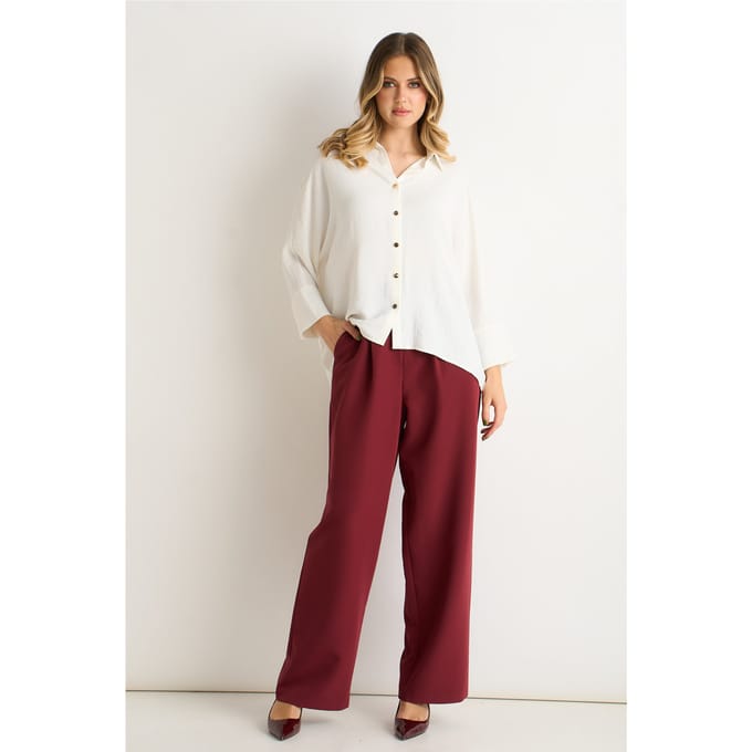 Ivoorwitte oversized kimono-blouse