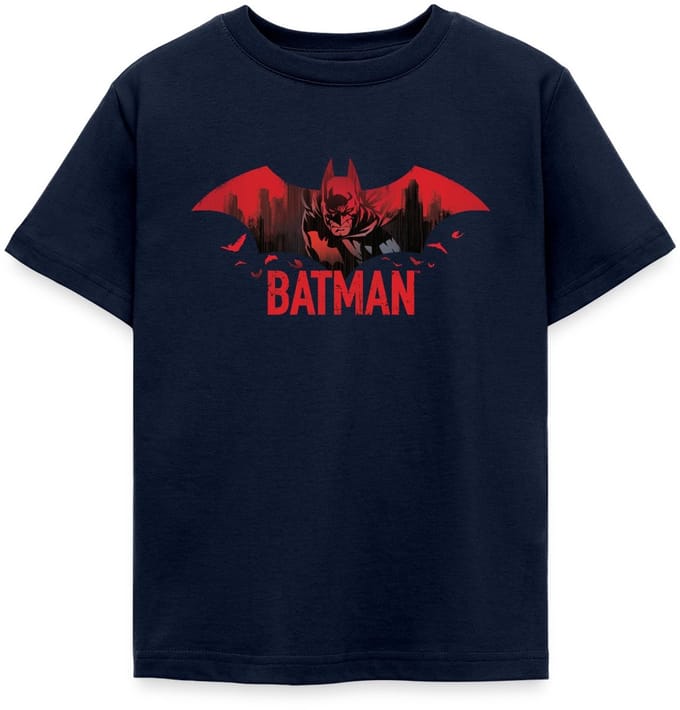 Batman Met Vleermuizen En Rood Batman-Logo T-Shirt Kinderen