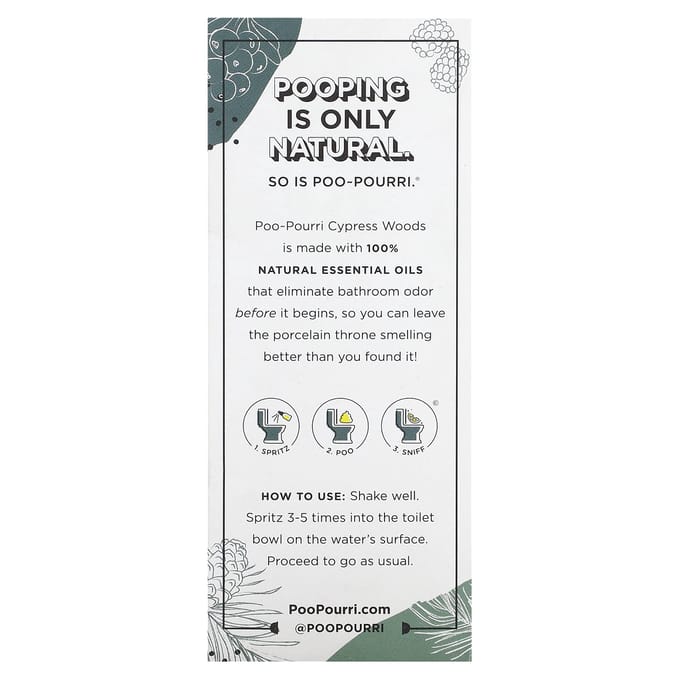 Poo-Pourri, Before-You-Go® Soil Spray, Cypress Woods, 59 Ml (2 Oz)