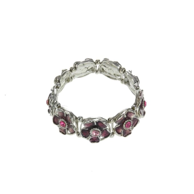 Behave - Armband dames - Bloemdesign met roze steen - Romantisch detail
