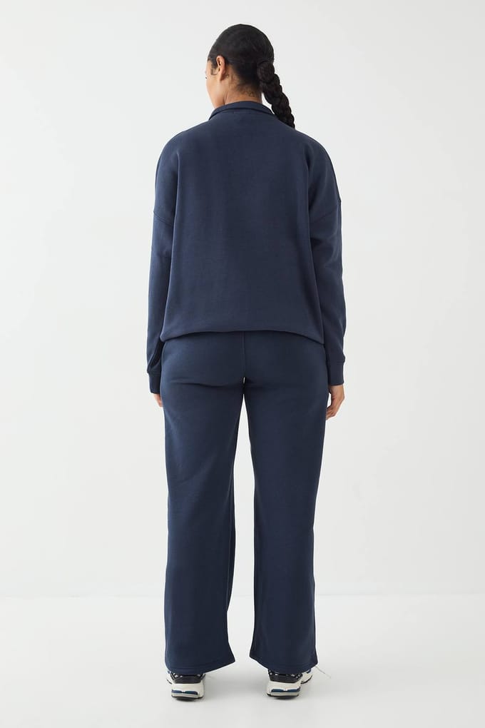 boohoo Dames DSGN Studio Applique Straight Leg Jogger | Marineblauw | Maat: Medium