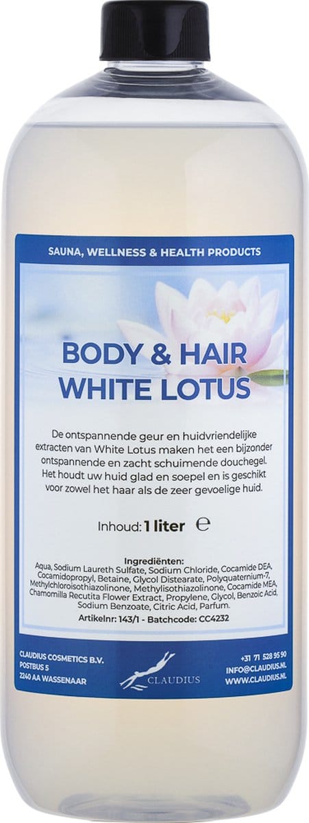 Body & Hair White Lotus 1 Liter - 2 in 1 voor lichaam en haar.