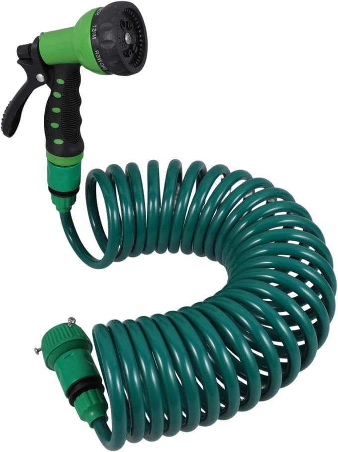 Spiraalslang - Tuinslang - Auto Wassen - Veerontwerp - 7.5 Meter - Groen