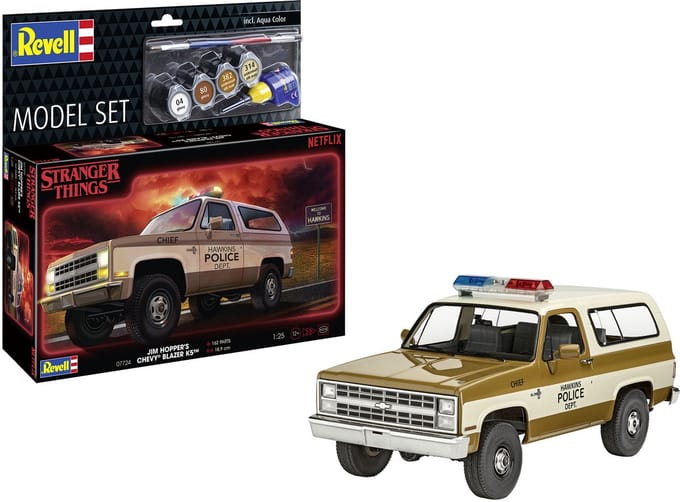 Revell Modelbouwpakket Auto - 67724 Stranger Things - Hopper#039 1985 Chevrolet Chevy Blazer - Model Set Plastic - 1:25 - Modelbouw