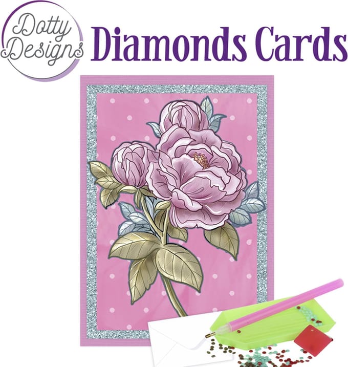 Dotty Designs Diamond Cards - Old Pink Peony