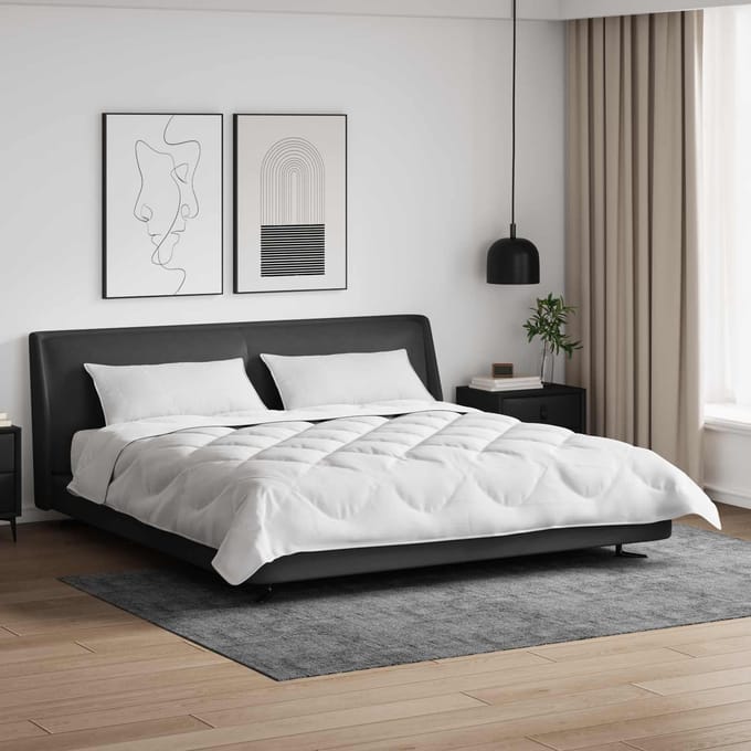 vidaXL - Dekbed - met - Kussens - met - kussen - 3 - st - Wit - Microvezel