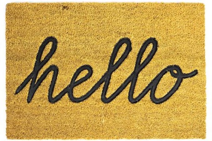 Deurmat Rubber met Kokos Hello 39 x 60 cm
