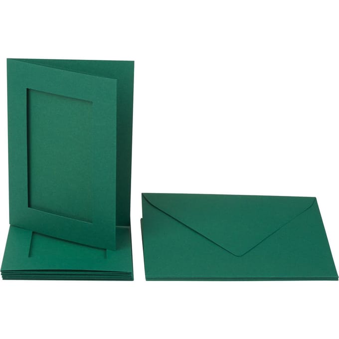 Passepartoutkaarten "Rechthoek", 10-delig - Groen