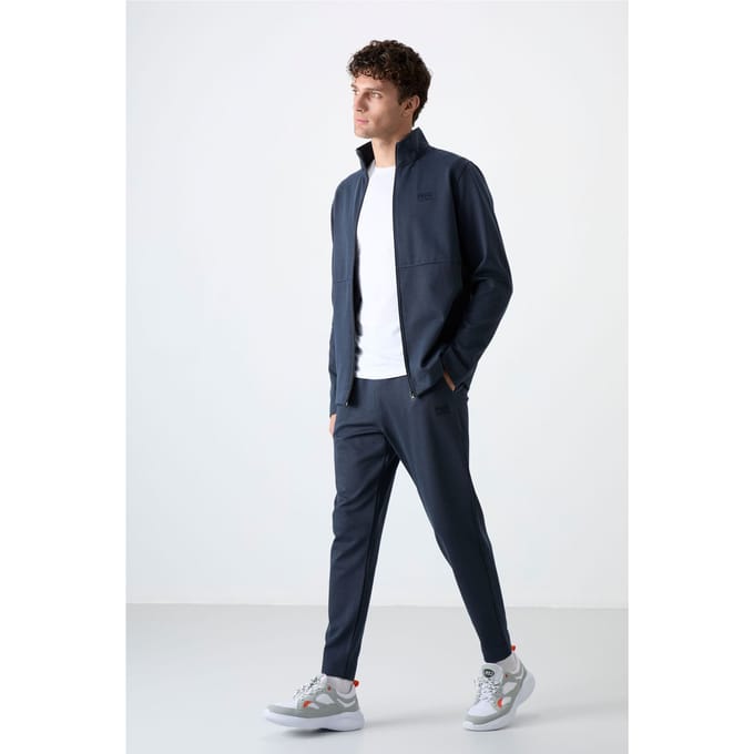 Heren Sweatshirt met Ritskraag en Broekset