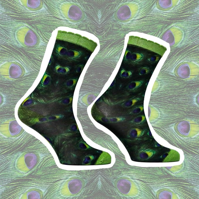 Sock My Feet - Sock my green peacock