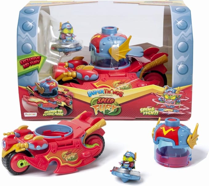 SuperThings Speed Fury-voertuig plus een Kid Fury-figuur