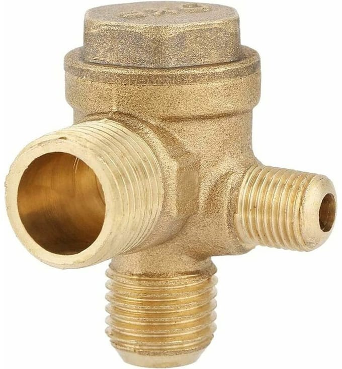2 stuks compressor terugslagklep, 3-poorts luchtcompressor terugslagklep 20×16×10 mm voor luchtcompressor aansluitfittingen