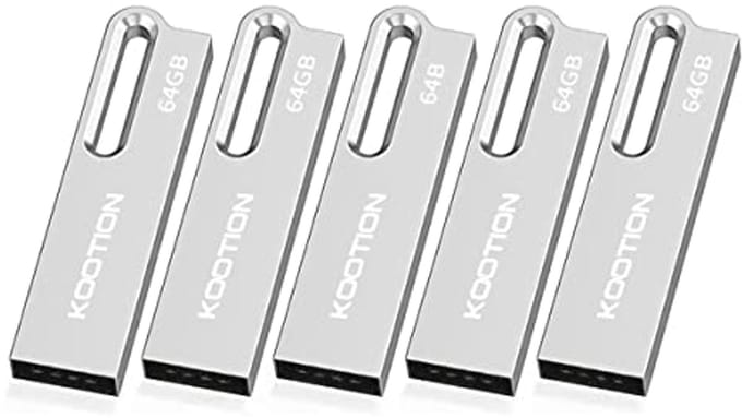 64GB Waterdichte USB 2.0 Flashdrive met Sleutelhanger voor Computer en Laptop - 5 Stuks