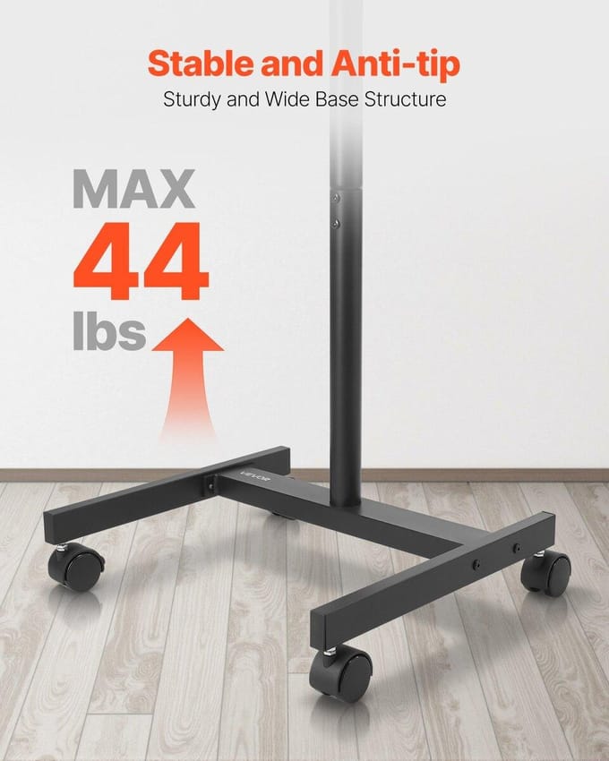 Verrijdbaar TV-standaard Mobiele TV-kar Ondersteunt tot 20 kg voor 17-55 inch Schermen