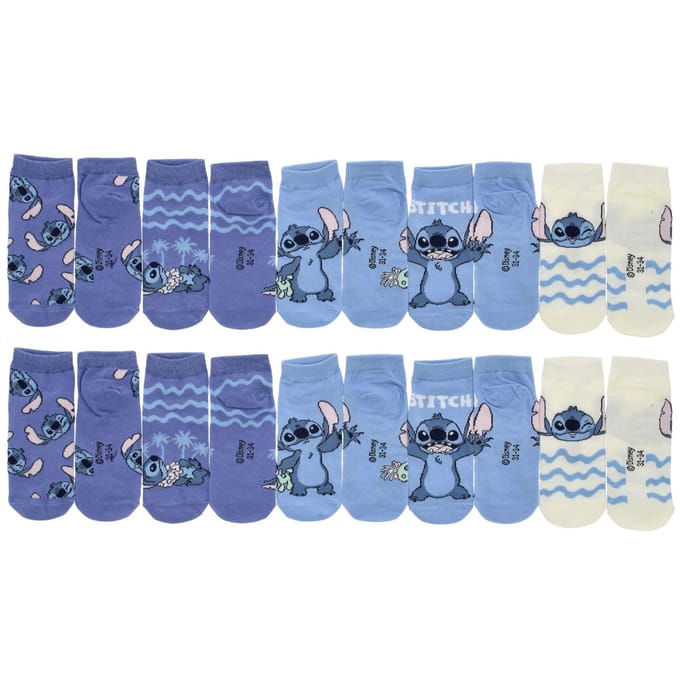 Lilo & Stitch Sokken - 10 Paar - Maat 27/30 - Paars - Blauw - Kind